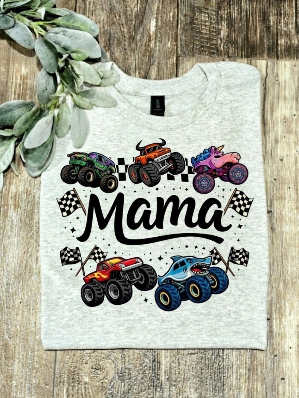 Monster Truck Mama Shirt cute Short Sleeve Tshirt Boy Mom